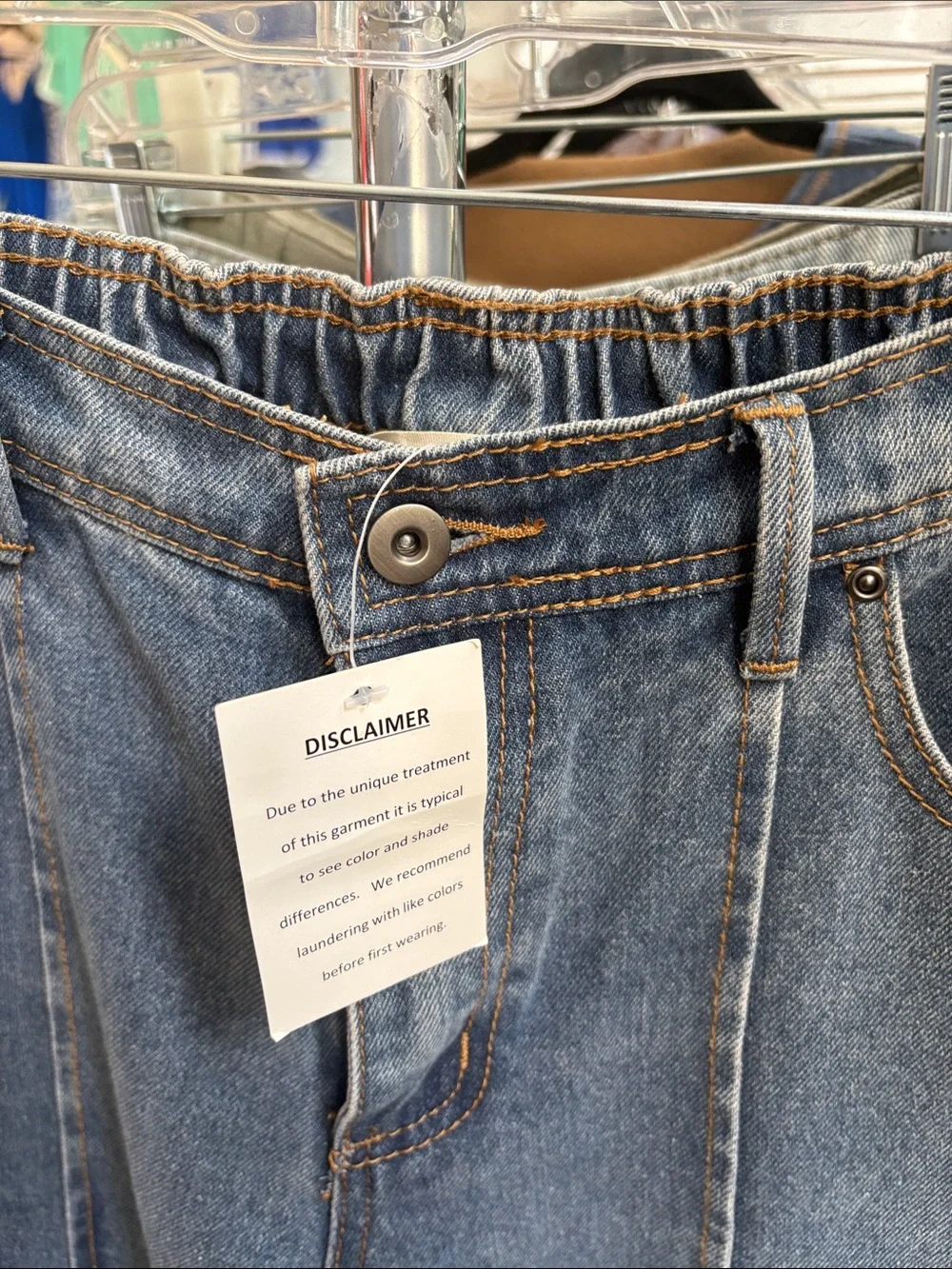 Blue Denim Straight-Leg Jeans